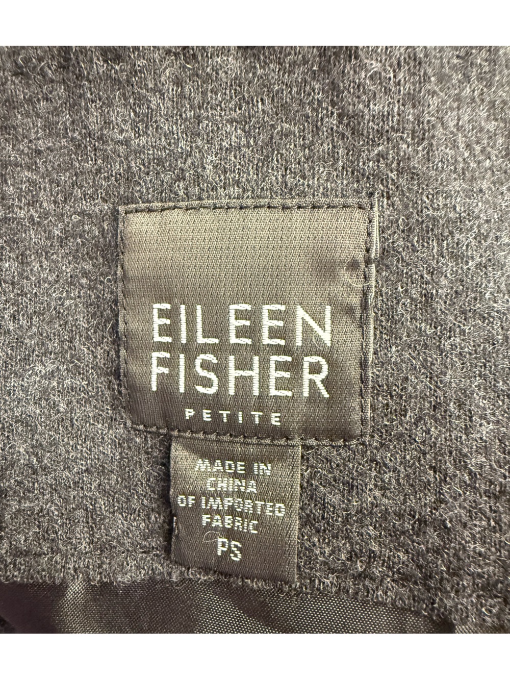 Eileen Fisher 100% Wool Jacket Petite Small PS Charcoal Gray Minimalist - Picture 3 of 9